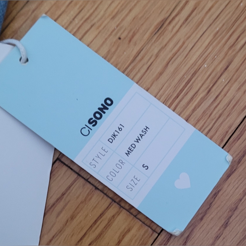 Ci Sono Denim Blue Jean Removable Hood Jacket- NEW with Tags!! Size: SMALL - Picture 8 of 15